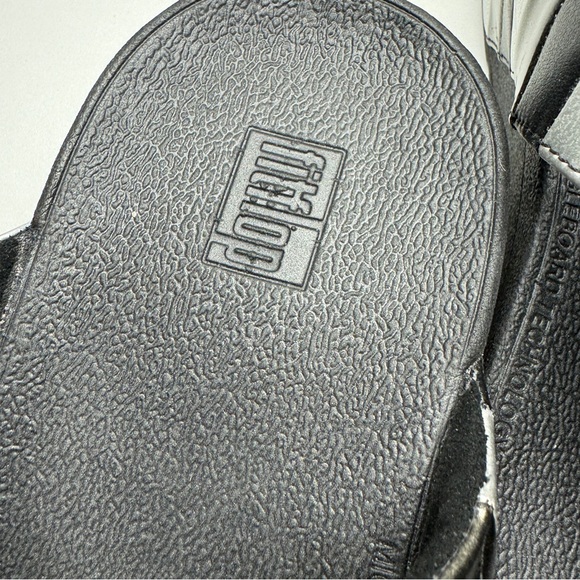 FitFlop Damen Lottie Dark Rainbow Patchwork Faux Leather Toe Post Sandal AJ5-231 - Picture 5 of 11